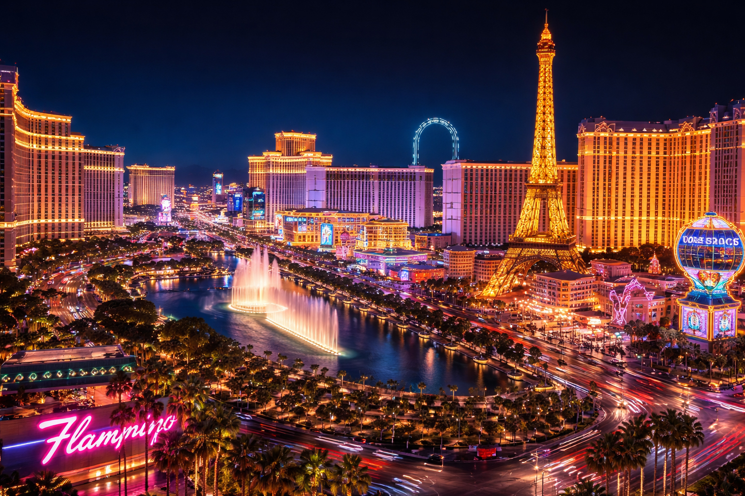 夜のラスベガス・ストリップ