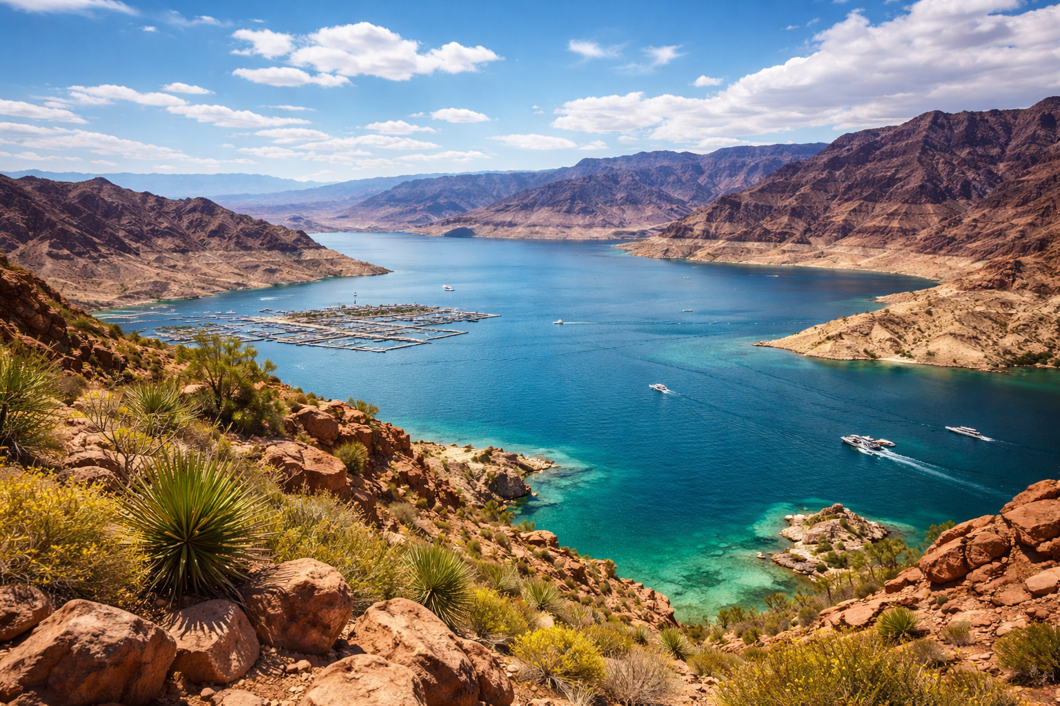 Lake Mead の青い水