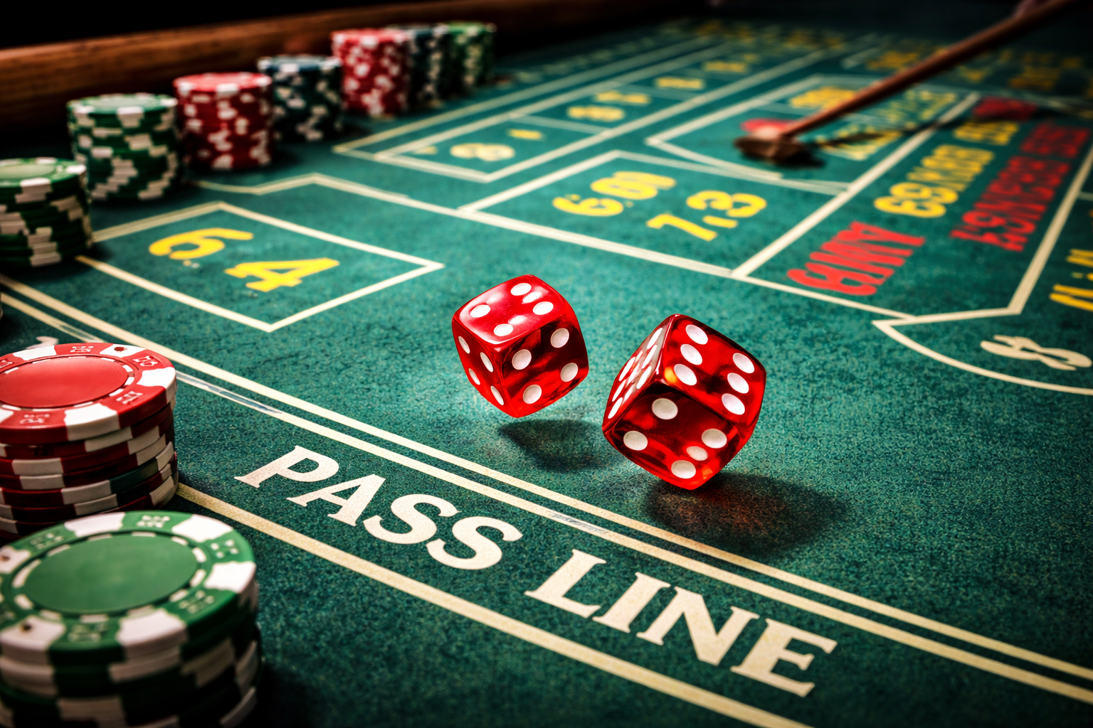 クラップスのダイステーブル